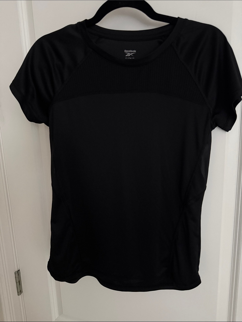Reebok Black Short Sleeve Active Tee with Mesh Detail